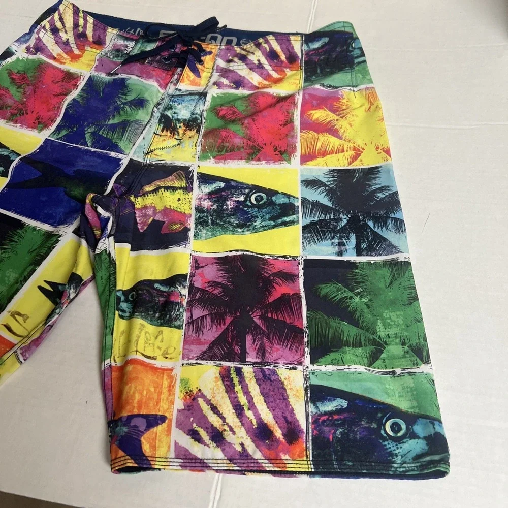 Salt Life SLX -QD Board Shorts  32 Men's Colorful Beach Fishing Stretch